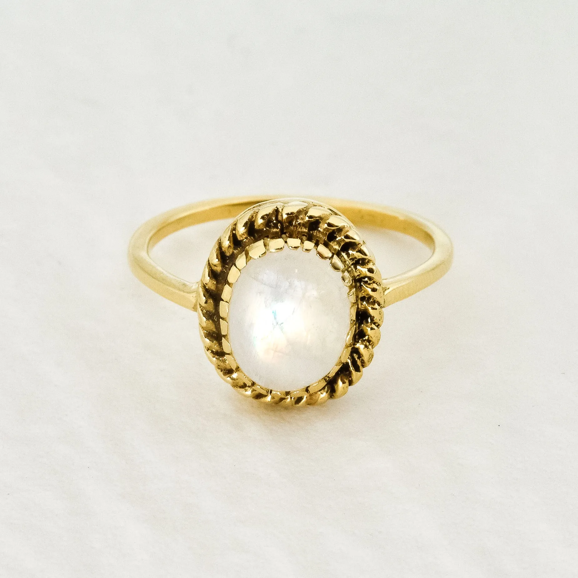 Vintage Moonstone Gold Ring - Natural Moonstone Ring - June Birthstone Ring
