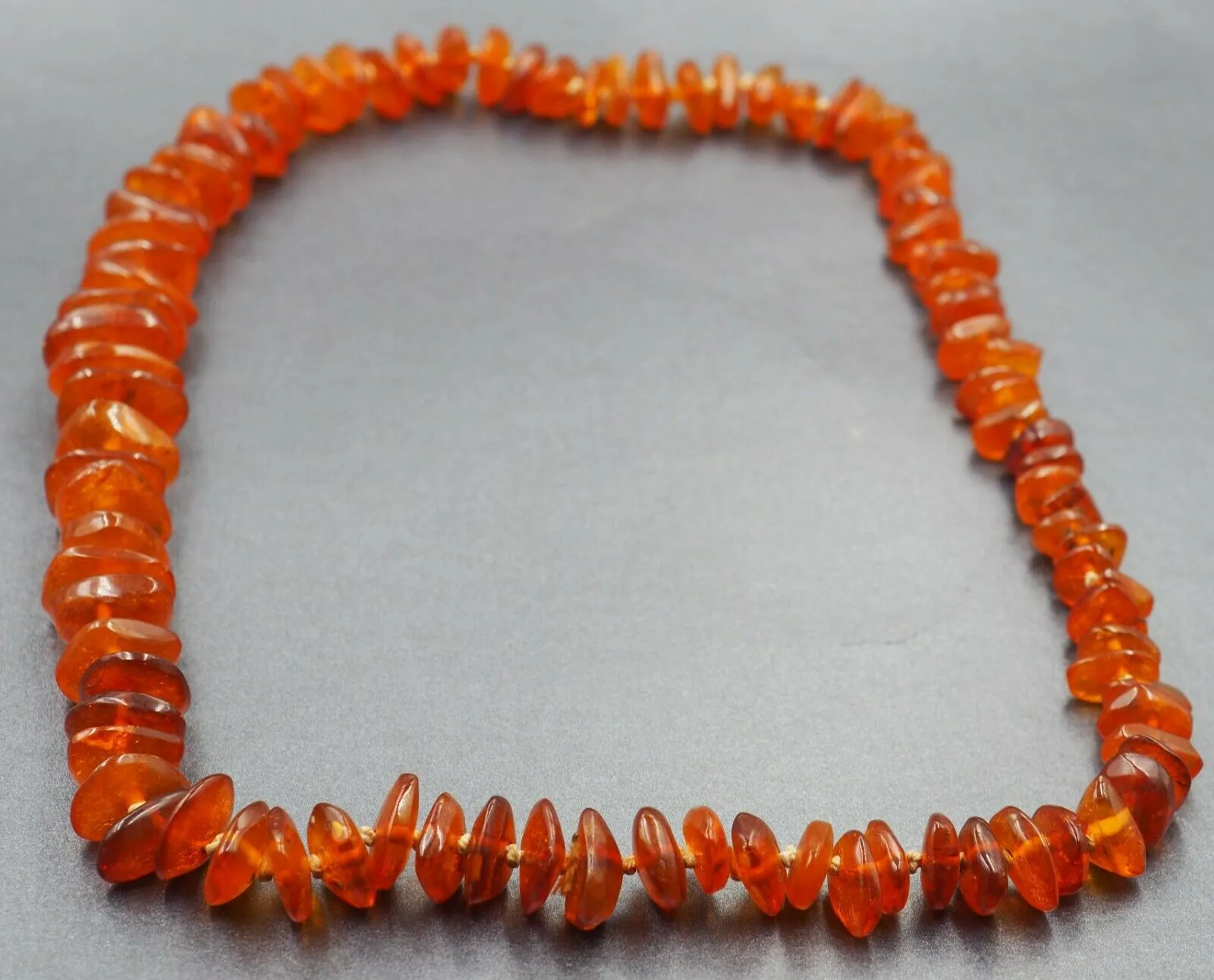Womens Amber Necklace Strand Fine Jewellery Graduating Amber Gemstones